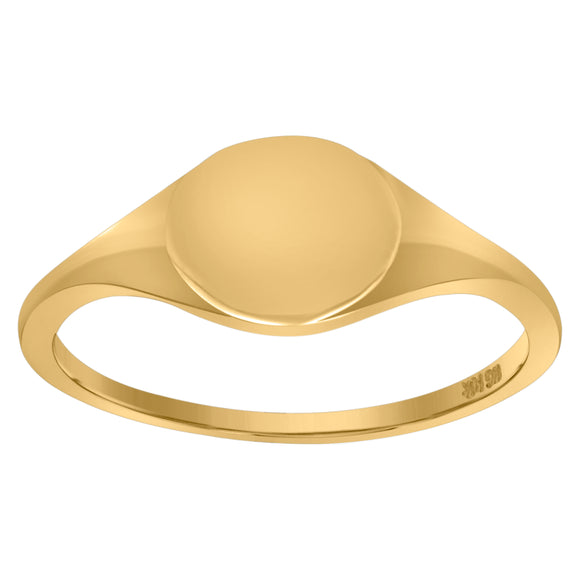 10Kt Yellow Gold Womens Engraveable Signet Rings