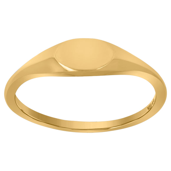 10Kt Yellow Gold Womens Engraveable Signet Rings