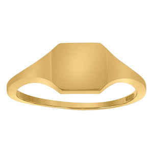 10Kt Yellow Gold Womens Engraveable Signet Rings