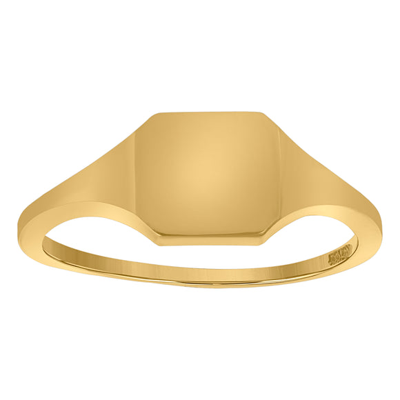 10Kt Yellow Gold Womens Engraveable Signet Rings