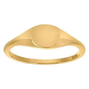 10Kt Yellow Gold Womens Engraveable Signet Rings
