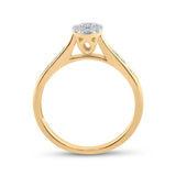 14kt Yellow Gold Womens Round Diamond Cluster Ring 1/4 Cttw