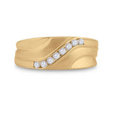 10kt Yellow Gold Mens Round Diamond Wedding Band Ring 1/4 Cttw