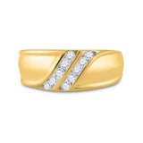 10kt Yellow Gold Mens Round Diamond Wedding Band Ring 1/3 Cttw