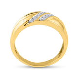 10kt Yellow Gold Mens Round Diamond Wedding Band Ring 1/3 Cttw