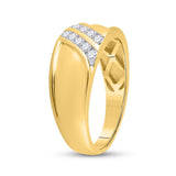 10kt Yellow Gold Mens Round Diamond Wedding Band Ring 1/3 Cttw