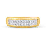 14kt Yellow Gold Mens Princess Diamond Band Ring 1 Cttw