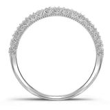 10kt White Gold Round Diamond Cluster Bridal Wedding Ring Band Set 1/3 Cttw