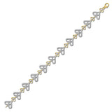 10kt Yellow Gold Womens Round Diamond Link Heart Bracelet 1 Cttw