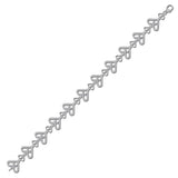 10kt White Gold Womens Round Diamond Link Heart Bracelet 1 Cttw
