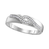 10kt White Gold His Hers Round Diamond Cluster Matching Wedding Set 1/3 Cttw