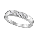 10kt White Gold His Hers Round Diamond Oval Matching Wedding Set 1/3 Cttw