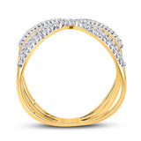 10kt Yellow Gold Womens Round Diamond Negative Space Fashion Ring 1/3 Cttw