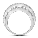 14kt White Gold Womens Round Yellow Diamond Stripe Band Ring 2-5/8 Cttw