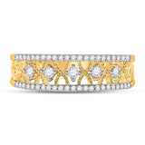 10kt Yellow Gold Womens Round Diamond Band Ring 1/4 Cttw