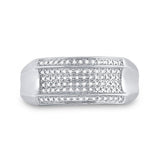 10kt White Gold Mens Round Diamond Band Ring 1/6 Cttw