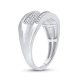 10kt White Gold Mens Round Diamond Band Ring 1/6 Cttw