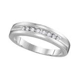 10kt White Gold His Hers Round Diamond Cluster Matching Wedding Set 5/8 Cttw
