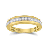 10kt Yellow Gold His Hers Round Diamond Matching Wedding Set 1-1/5 Cttw