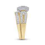 10kt Yellow Gold His Hers Round Diamond Matching Wedding Set 1-1/5 Cttw
