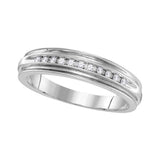 10kt White Gold His Hers Round Diamond Oval Matching Wedding Set 1/2 Cttw