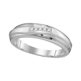 10kt White Gold His Hers Round Diamond Cluster Matching Wedding Set 3/8 Cttw
