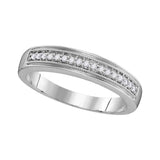 10kt White Gold His Hers Round Diamond Cluster Matching Wedding Set 1/2 Cttw