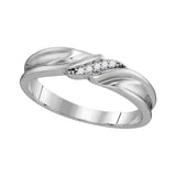 10kt White Gold His Hers Round Diamond Square Matching Wedding Set 1/5 Cttw
