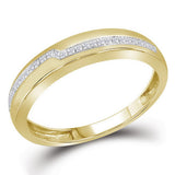 10kt Yellow Gold His Hers Round Diamond Cluster Matching Wedding Set 1/2 Cttw