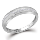 10kt White Gold His Hers Round Diamond Square Matching Wedding Set 1/2 Cttw