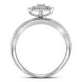10kt White Gold His Hers Round Diamond Square Matching Wedding Set 1/2 Cttw