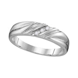 10kt White Gold His Hers Round Diamond Heart Matching Wedding Set 3/8 Cttw