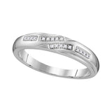 10kt White Gold His Hers Round Diamond Solitaire Matching Wedding Set 1/3 Cttw