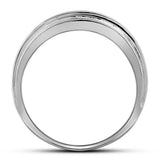 10kt White Gold Mens Round Diamond Wedding Milgrain Band Ring 1/2 Cttw
