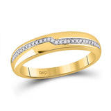 10kt Yellow Gold His Hers Round Diamond Cluster Matching Wedding Set 1/2 Cttw