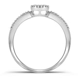 10kt White Gold Womens Round Diamond Circle Cluster Ring 1/6 Cttw