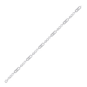 10kt White Gold Womens Round Diamond Sparkling Faceted Fashion Bracelet 1/3 Cttw
