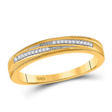 10kt Yellow Gold His Hers Round Diamond Cluster Matching Wedding Set 1/4 Cttw
