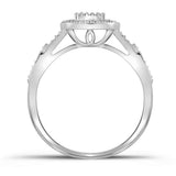 10kt White Gold Round Diamond Bridal Wedding Ring Band Set 1/3 Cttw