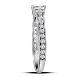 14kt White Gold Princess Diamond 3-stone Bridal Wedding Engagement Ring 1 Cttw