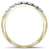 14kt Yellow Gold Womens Round Diamond Single Row Band Ring 1/4 Cttw