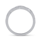 14kt White Gold Womens Round Diamond Twist Stackable Band Ring 1/6 Cttw
