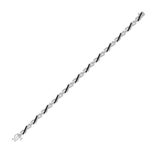 10kt White Gold Womens Round Diamond Link Fashion Bracelet 1 Cttw