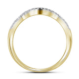 14kt Yellow Gold Round Diamond Bridal Wedding Ring Band Set 1/2 Cttw
