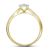 14kt Yellow Gold Round Diamond Bridal Wedding Ring Band Set 1/2 Cttw