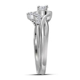 10kt White Gold Round Diamond Bridal Wedding Ring Band Set 1/4 Cttw