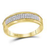 10kt Yellow Gold His Hers Round Diamond Cluster Matching Wedding Set 1/2 Cttw