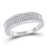 10kt White Gold His Hers Round Diamond Cluster Matching Wedding Set 1/2 Cttw