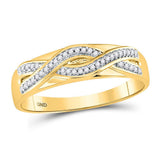10kt Yellow Gold His Hers Round Diamond Cluster Matching Wedding Set 3/8 Cttw
