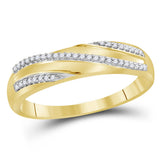 10kt Yellow Gold His Hers Round Diamond Cluster Matching Wedding Set 3/8 Cttw